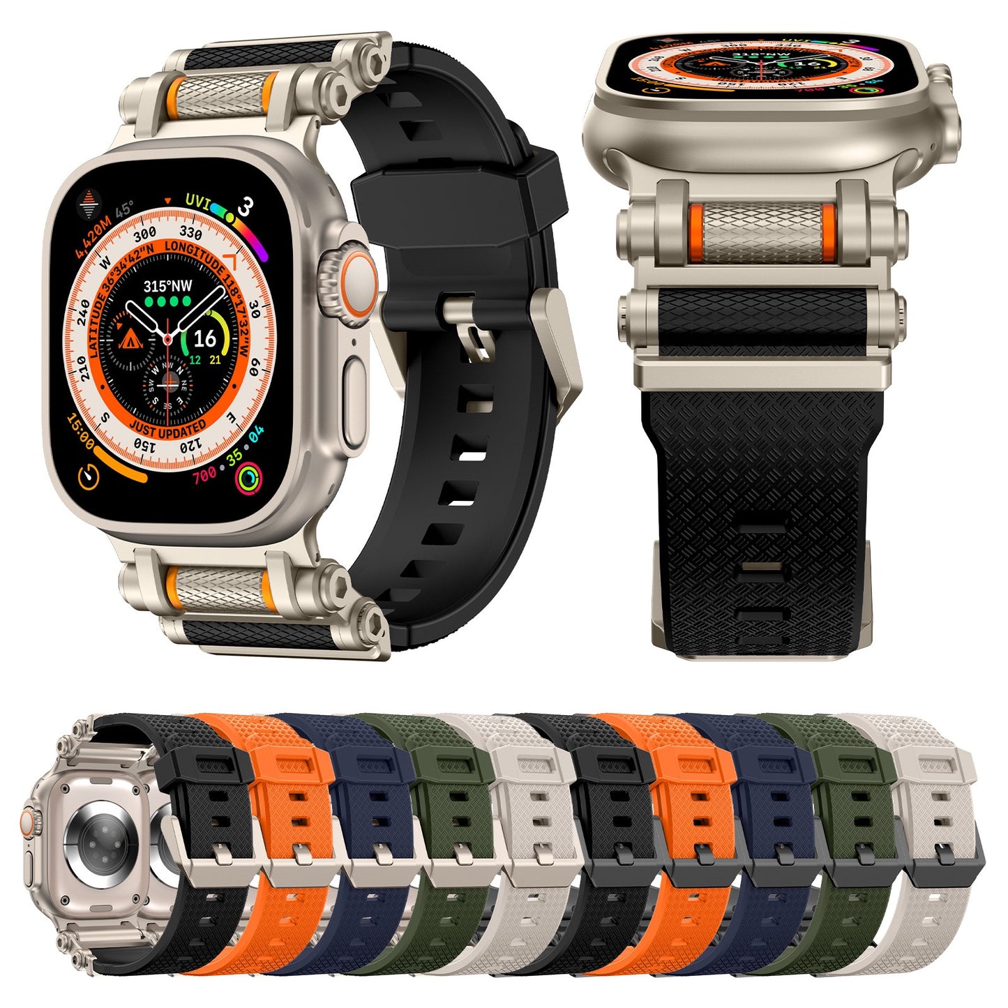 Correa de silicona giratoria táctica para Apple Watch
