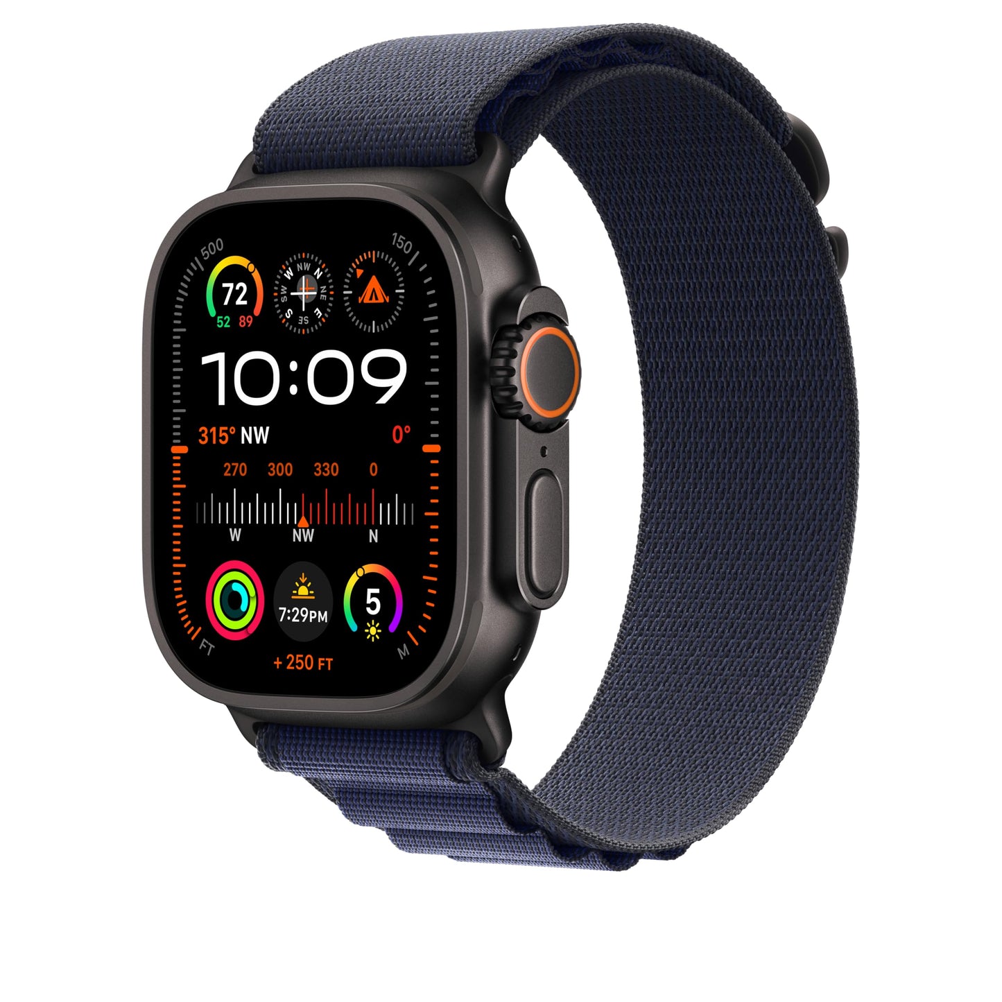 Stretch Alpine Loop Band for Apple Watch – Nylon D-Hook Strap Dark Blue-Black Adapter Dewell X
