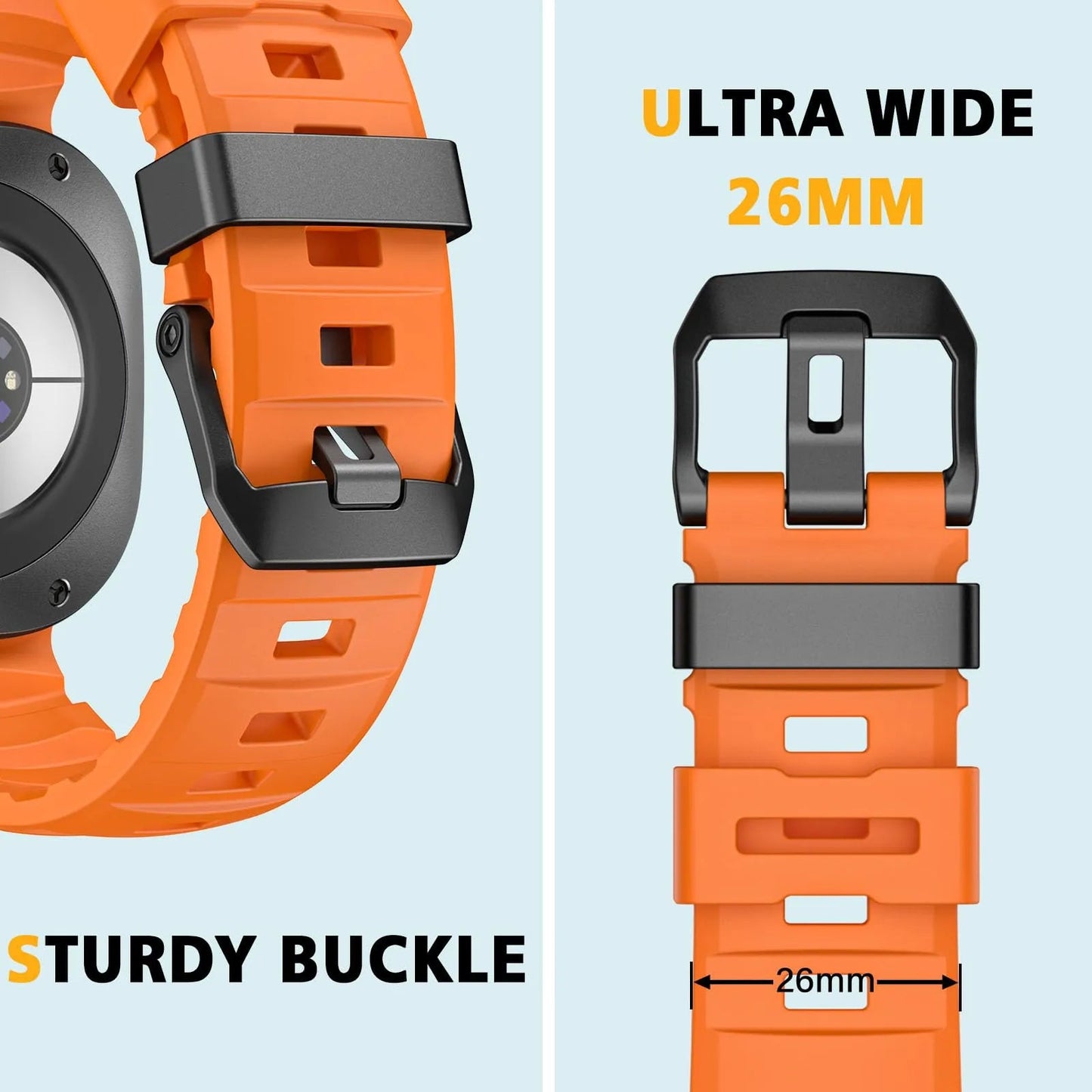 Rugged Silicone Sport Band for Galaxy Watch 20mm – No-Gap Fit, Waterproof Dewell X