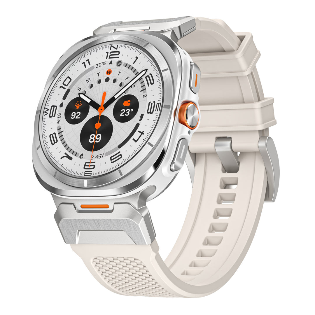 Tactical Silicone Band For Samsung Galaxy Watch Ultra Silver Adapter-Starlight Band Galaxy Ultra 47mm Dewell X