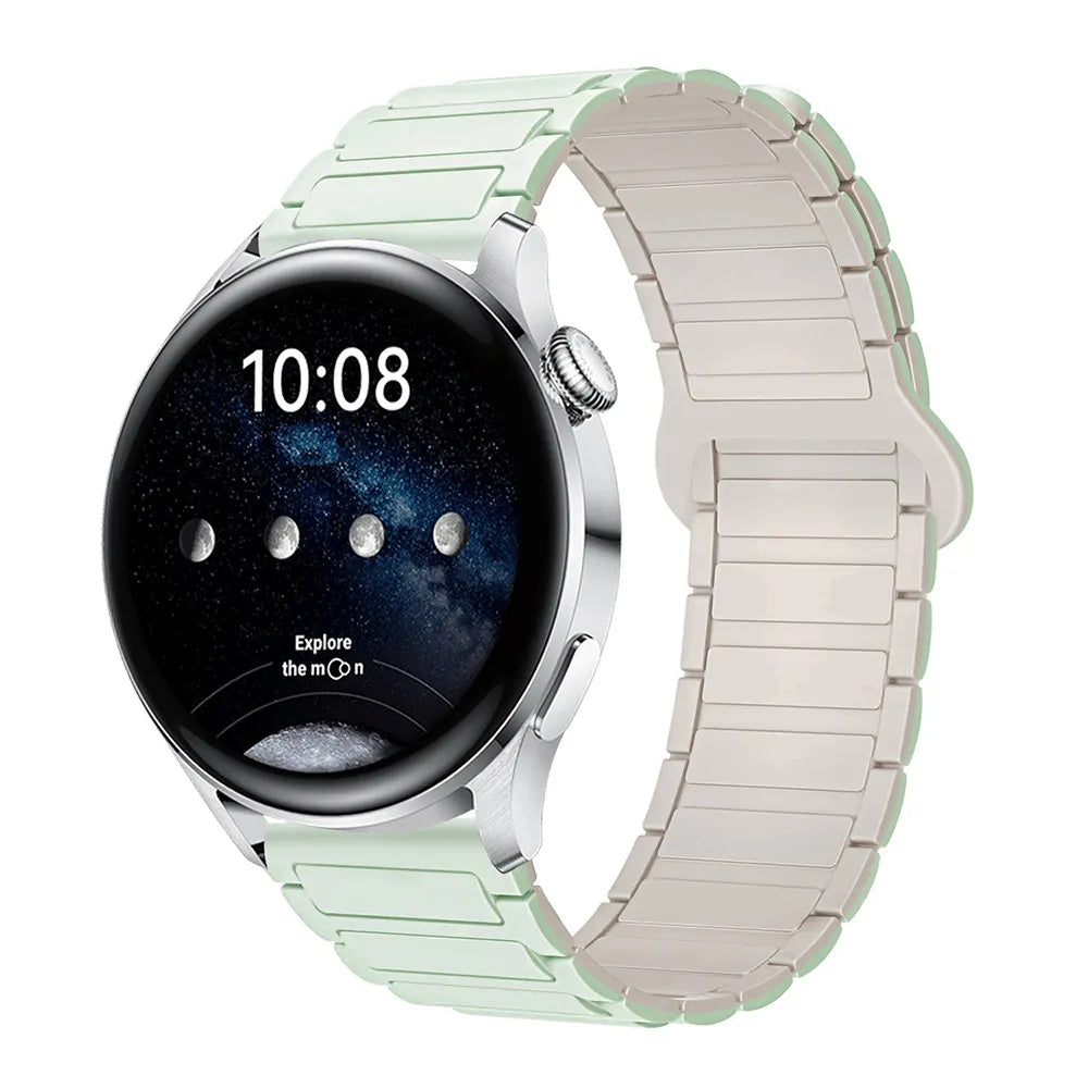 Magnetic Silicone Watch Band for Galaxy Watch – Dual-Color, 20mm Strap Dewell X