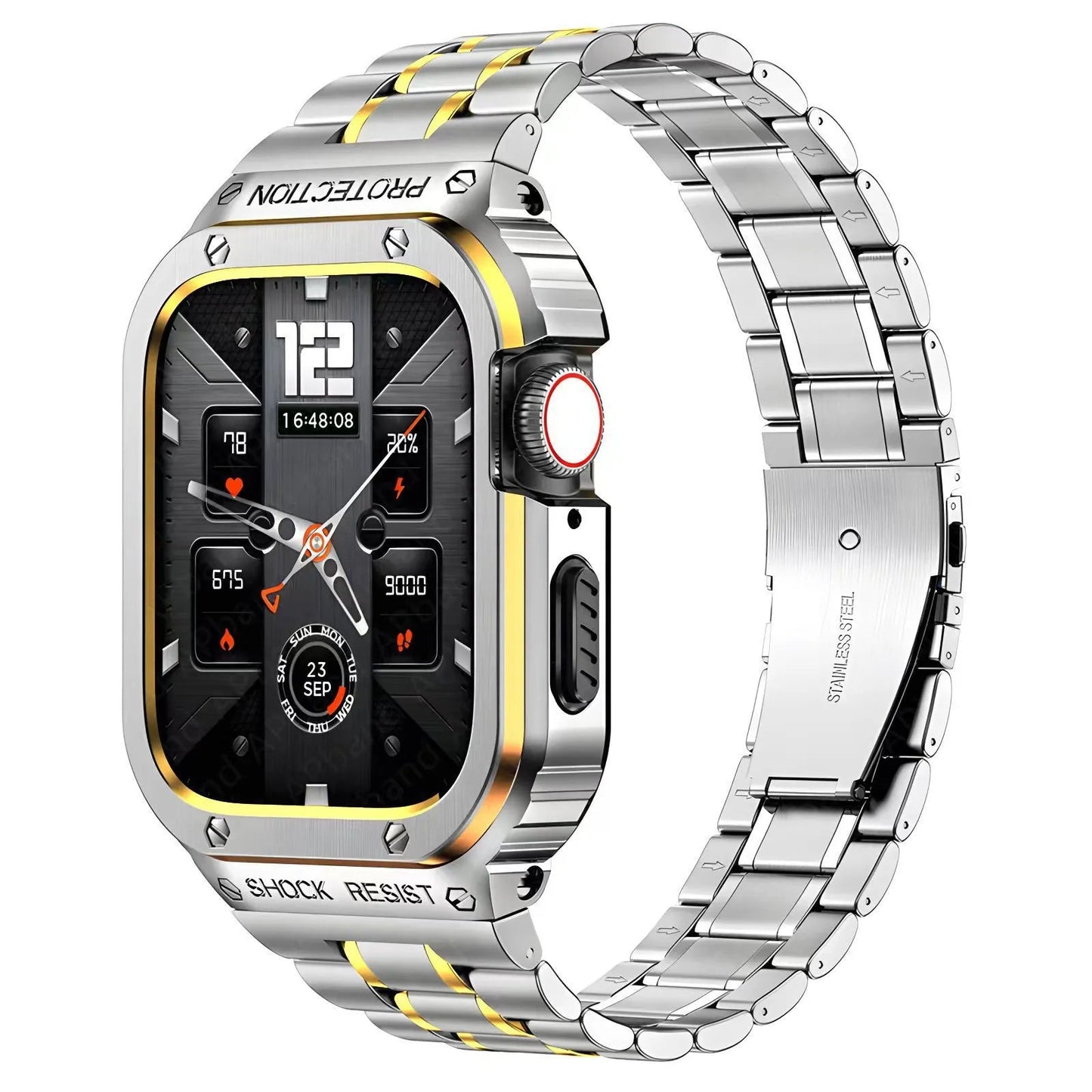 Universally applicable Ultra strap, Apple Watch strap protective case, modified Iron Man stainless steel Dewell X