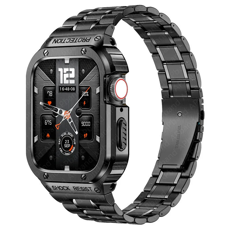 Universally applicable Ultra strap, Apple Watch strap protective case, modified Iron Man stainless steel Dewell X