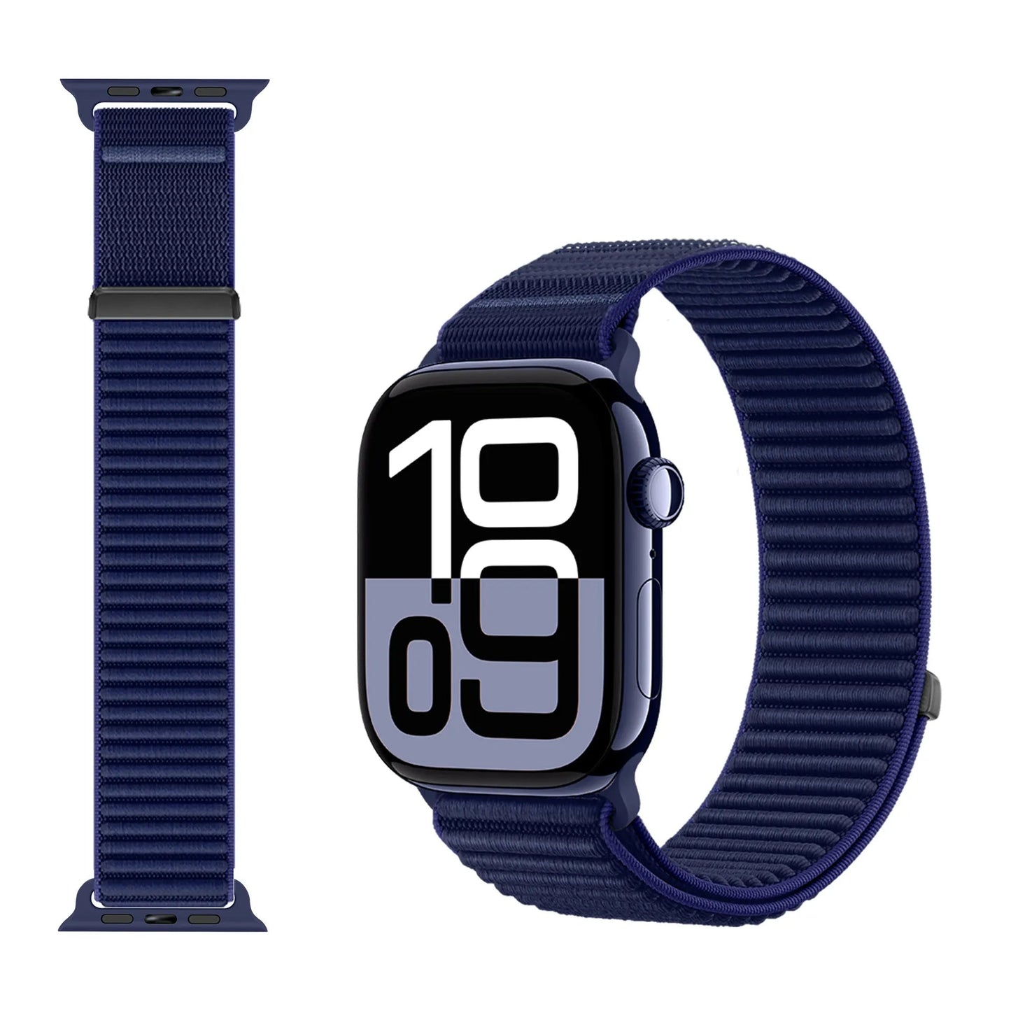 Wilderness Mountain Nylon Strap for Apple Watch – Breathable Woven Band with Buckle (38–49mm) Dewell X