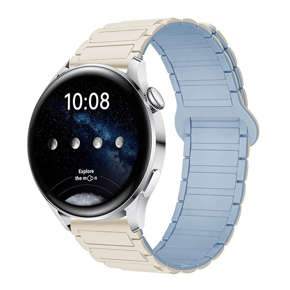 Magnetic Silicone Watch Band for Galaxy Watch – Dual-Color, 20mm Strap Dewell X