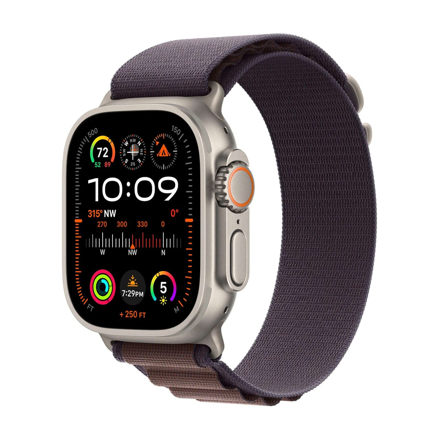 Stretch Alpine Loop Band for Apple Watch – Nylon D-Hook Strap Indigo-Silver Adapter Dewell X