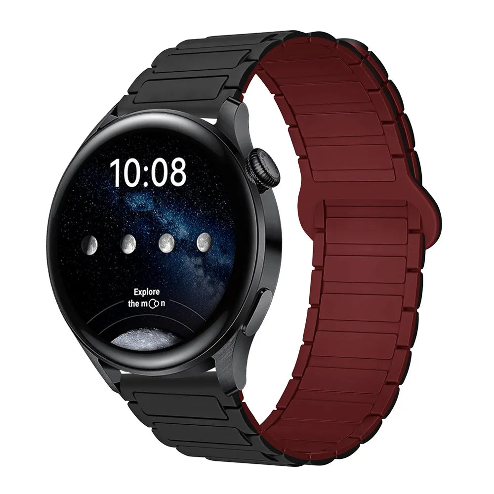 Magnetic Silicone Watch Band for Galaxy Watch – Dual-Color, 20mm Strap Dewell X