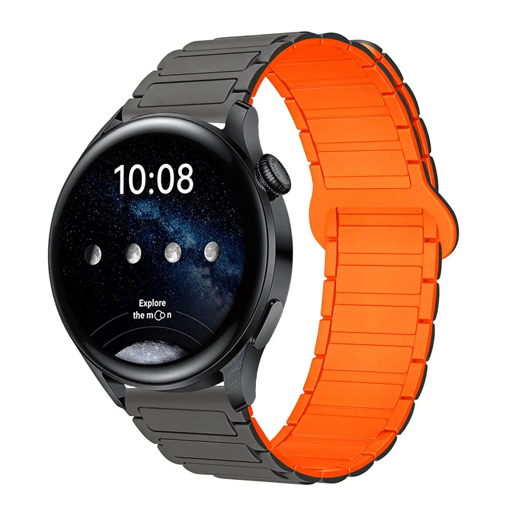 Magnetic Silicone Watch Band for Galaxy Watch – Dual-Color, 20mm Strap Dewell X