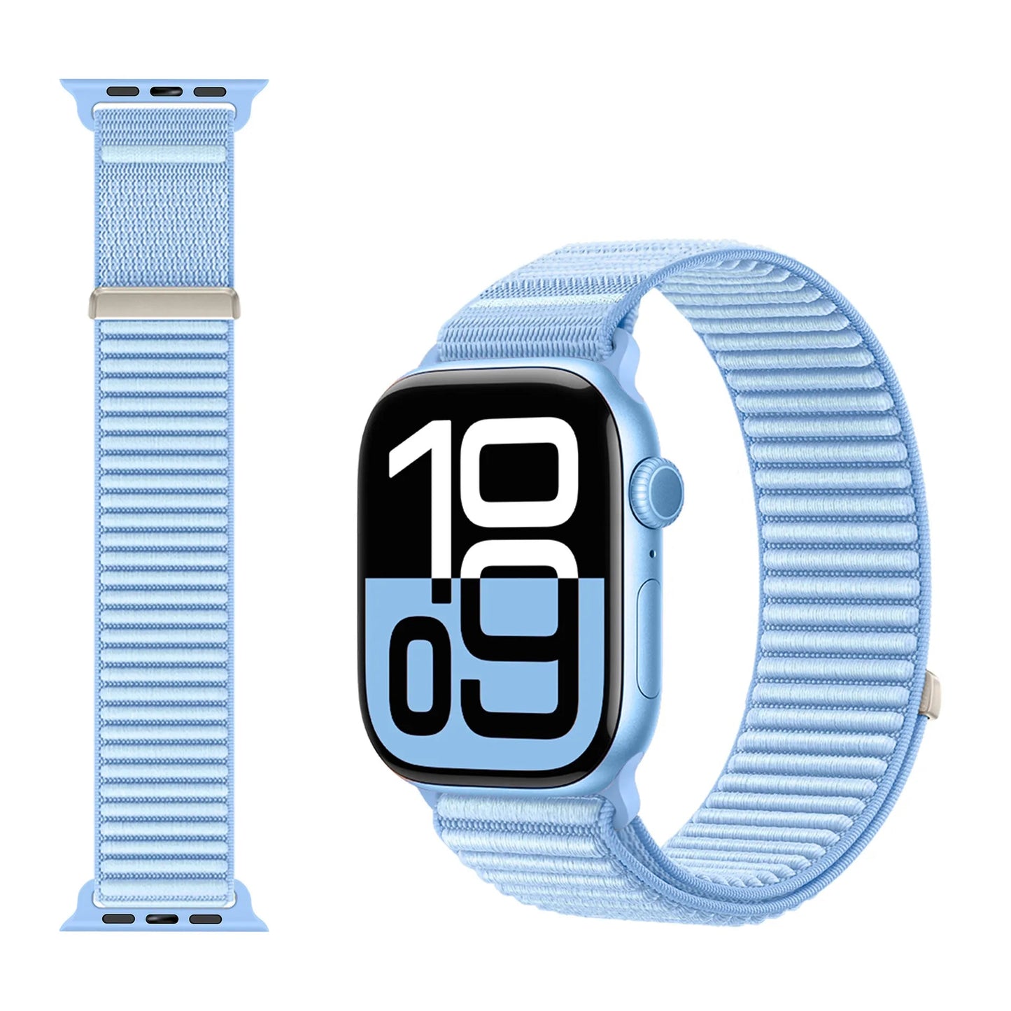 Wilderness Mountain Nylon Strap for Apple Watch – Breathable Woven Band with Buckle (38–49mm) Dewell X