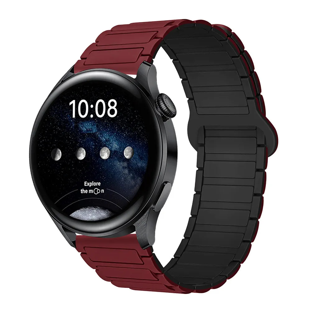 Magnetic Silicone Watch Band for Galaxy Watch – Dual-Color, 20mm Strap Dewell X