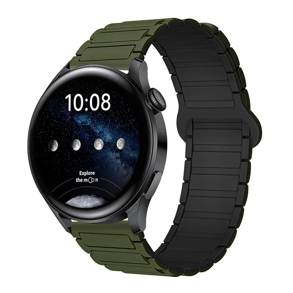Magnetic Silicone Watch Band for Galaxy Watch – Dual-Color, 20mm Strap Dewell X
