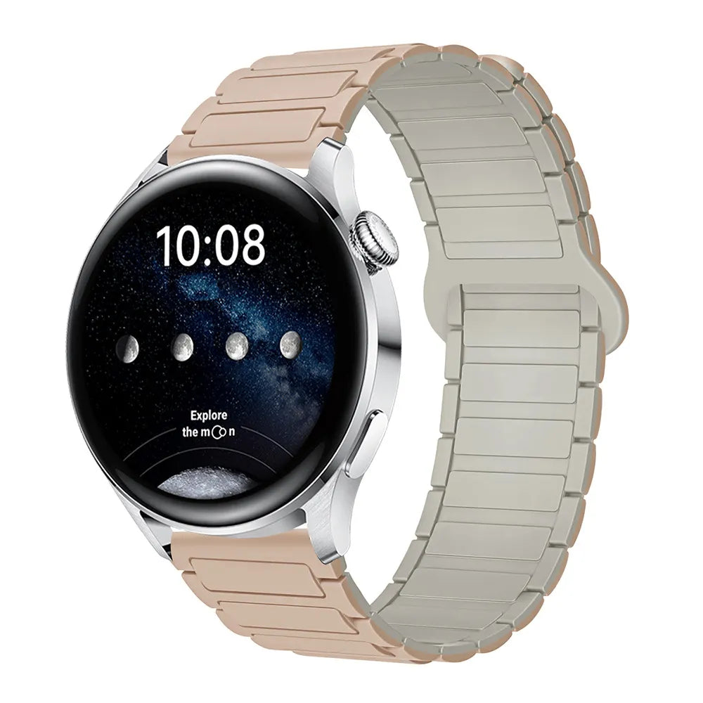 Magnetic Silicone Watch Band for Galaxy Watch – Dual-Color, 20mm Strap Dewell X