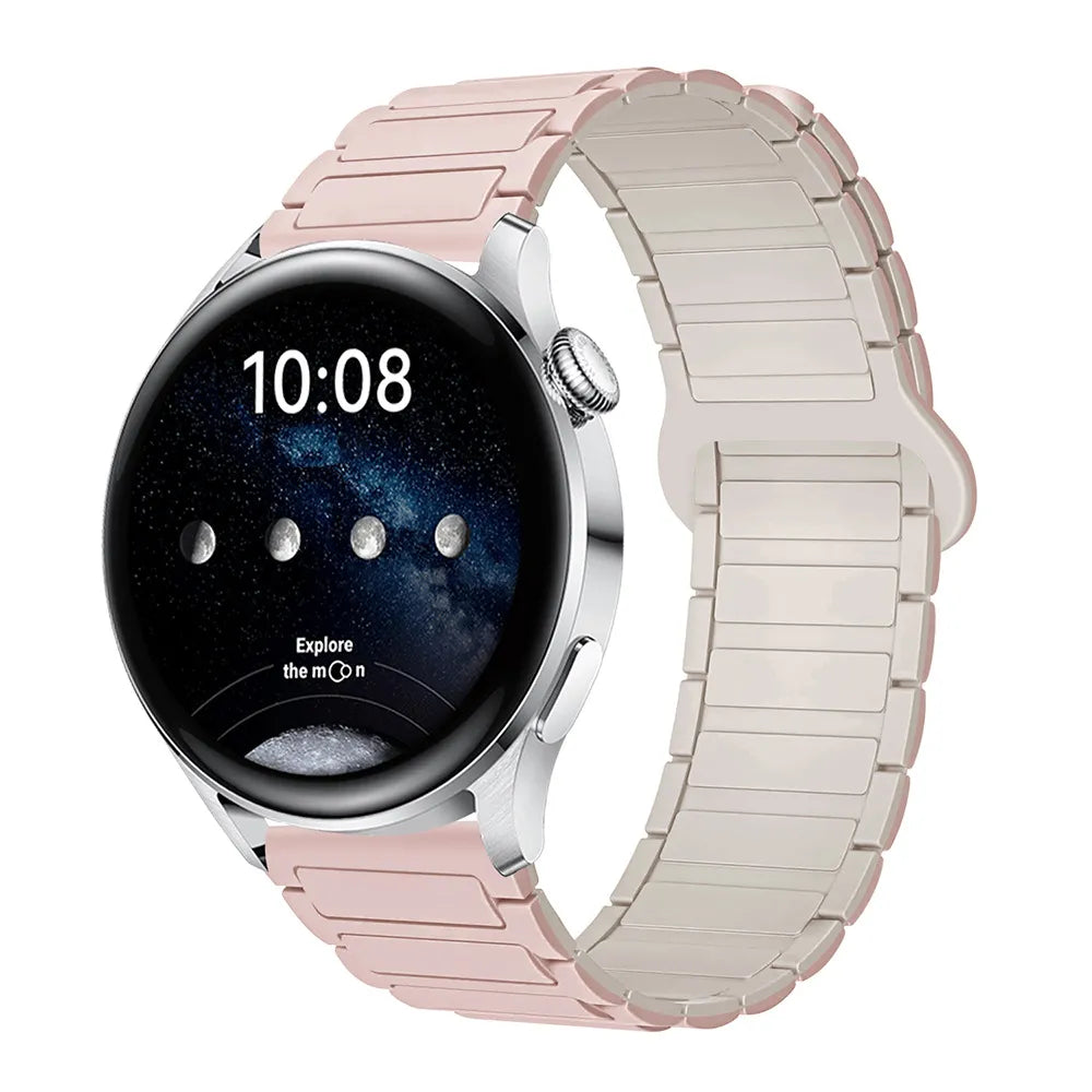 Magnetic Silicone Watch Band for Galaxy Watch – Dual-Color, 20mm Strap Dewell X