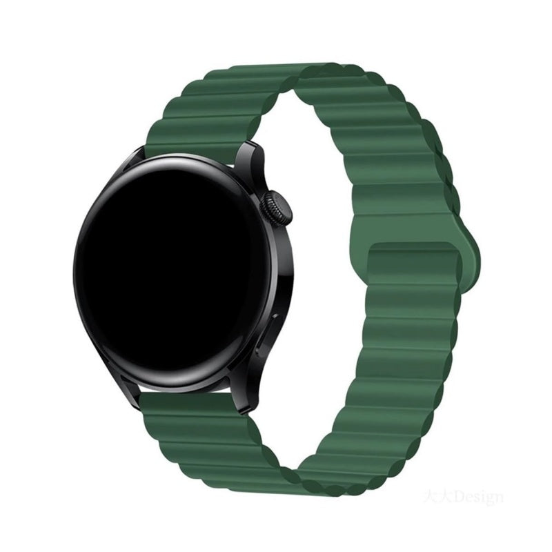 Silicone Magnetic Strap, Universal For Samsung Watch6, 20/22mm Watch Strap Army Green Dewell X