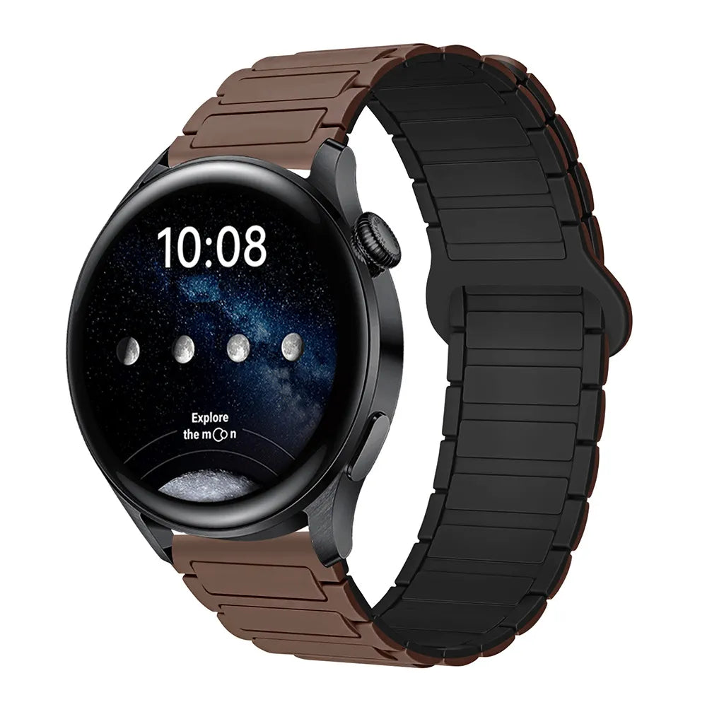 Magnetic Silicone Watch Band for Galaxy Watch – Dual-Color, 20mm Strap Dewell X