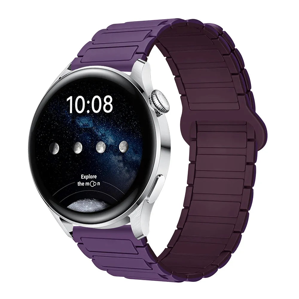 Magnetic Silicone Watch Band for Galaxy Watch – Dual-Color, 20mm Strap Dewell X