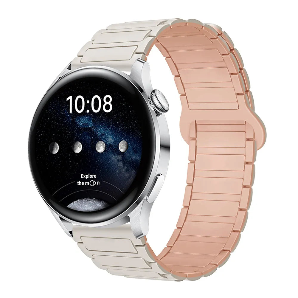 Magnetic Silicone Watch Band for Galaxy Watch – Dual-Color, 20mm Strap Dewell X