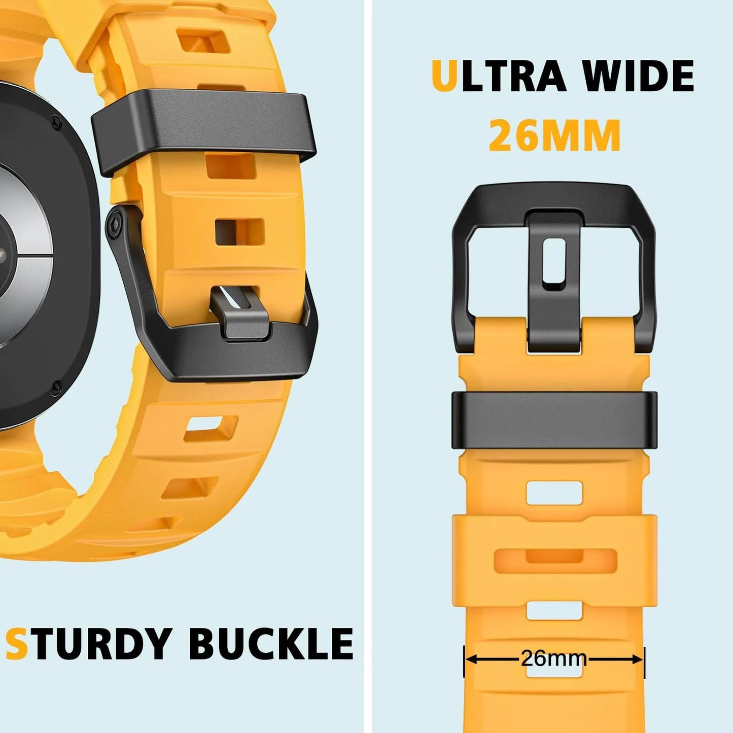 Rugged Silicone Sport Band for Galaxy Watch 20mm – No-Gap Fit, Waterproof Dewell X