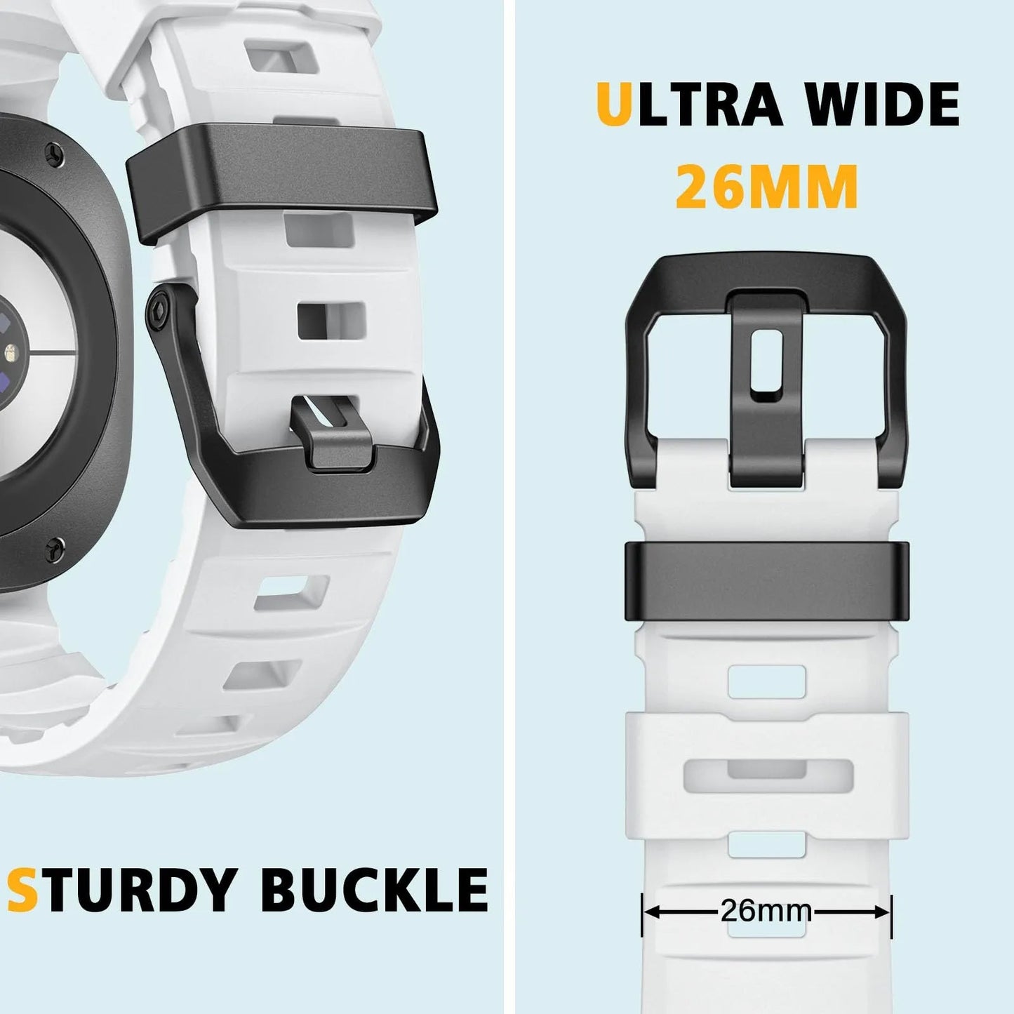 Rugged Silicone Sport Band for Galaxy Watch 20mm – No-Gap Fit, Waterproof Dewell X