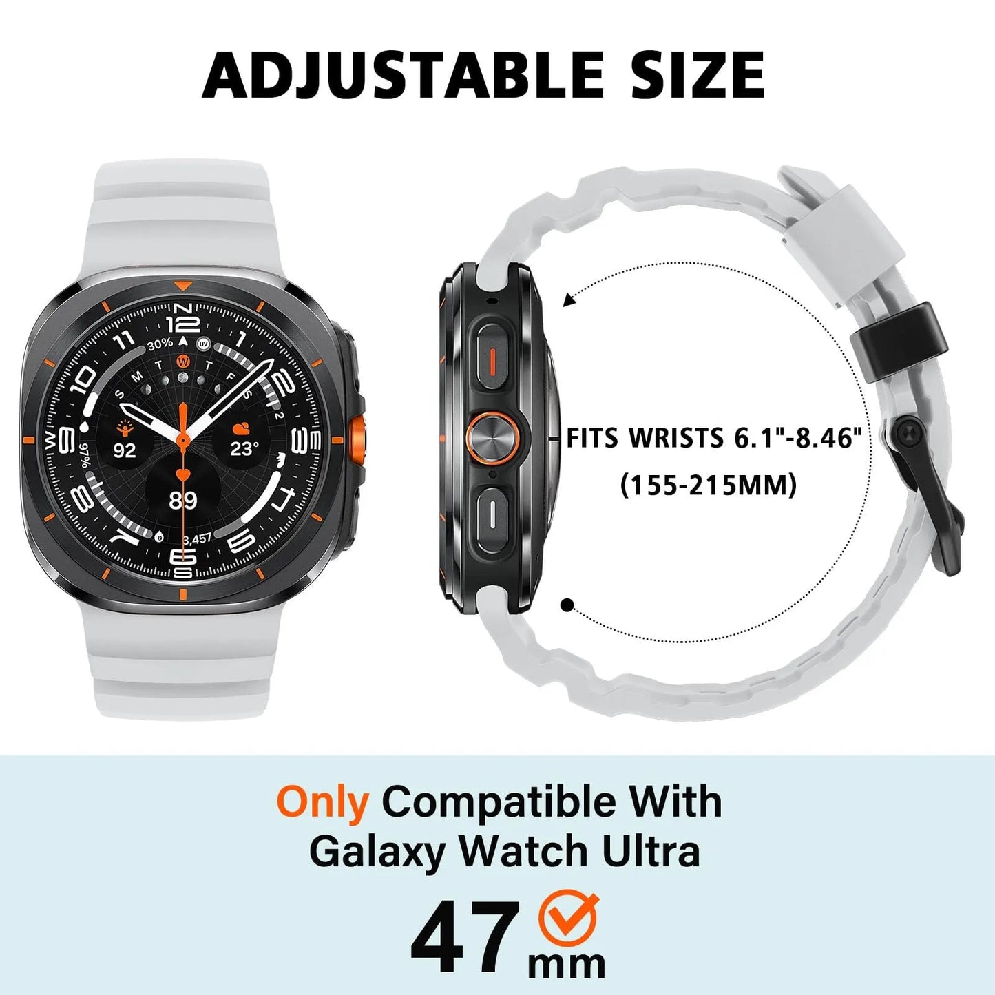 Rugged Silicone Sport Band for Galaxy Watch 20mm – No-Gap Fit, Waterproof Dewell X