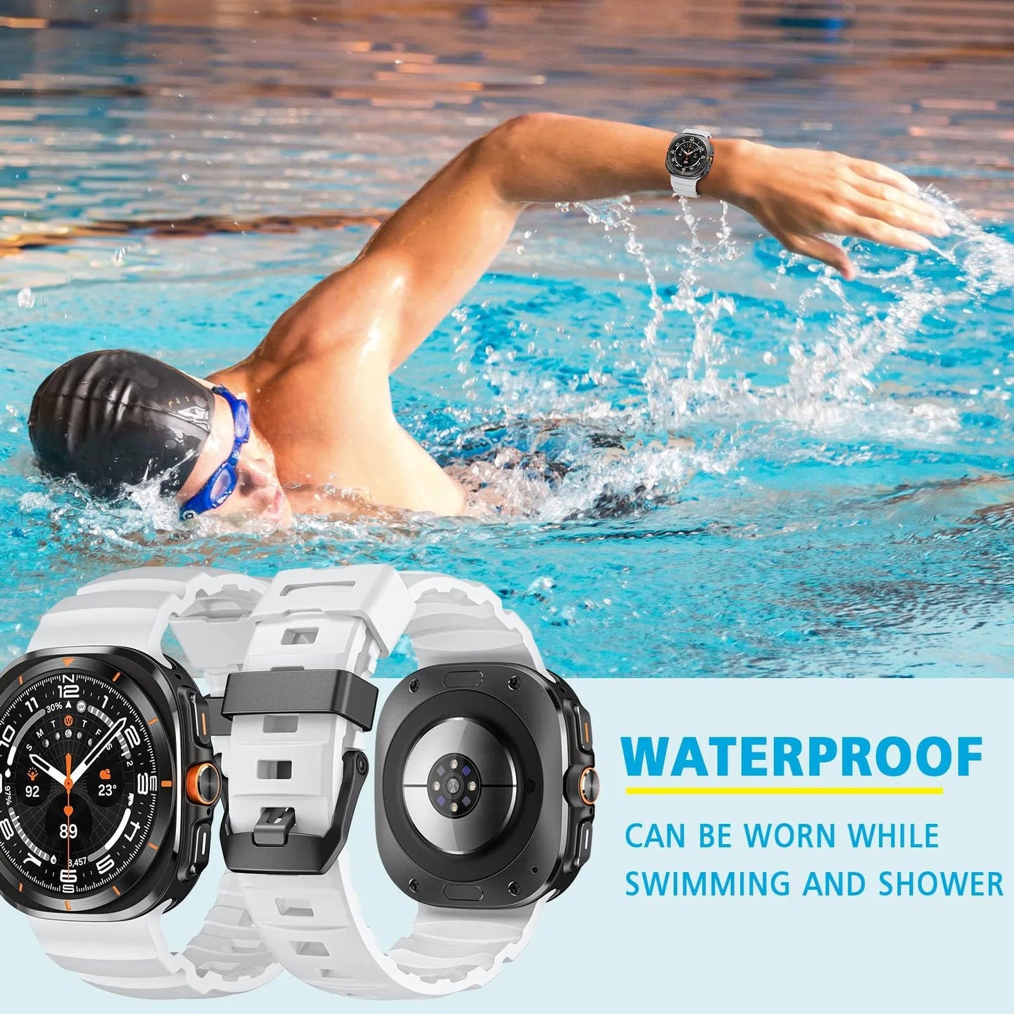 Rugged Silicone Sport Band for Galaxy Watch 20mm – No-Gap Fit, Waterproof Dewell X