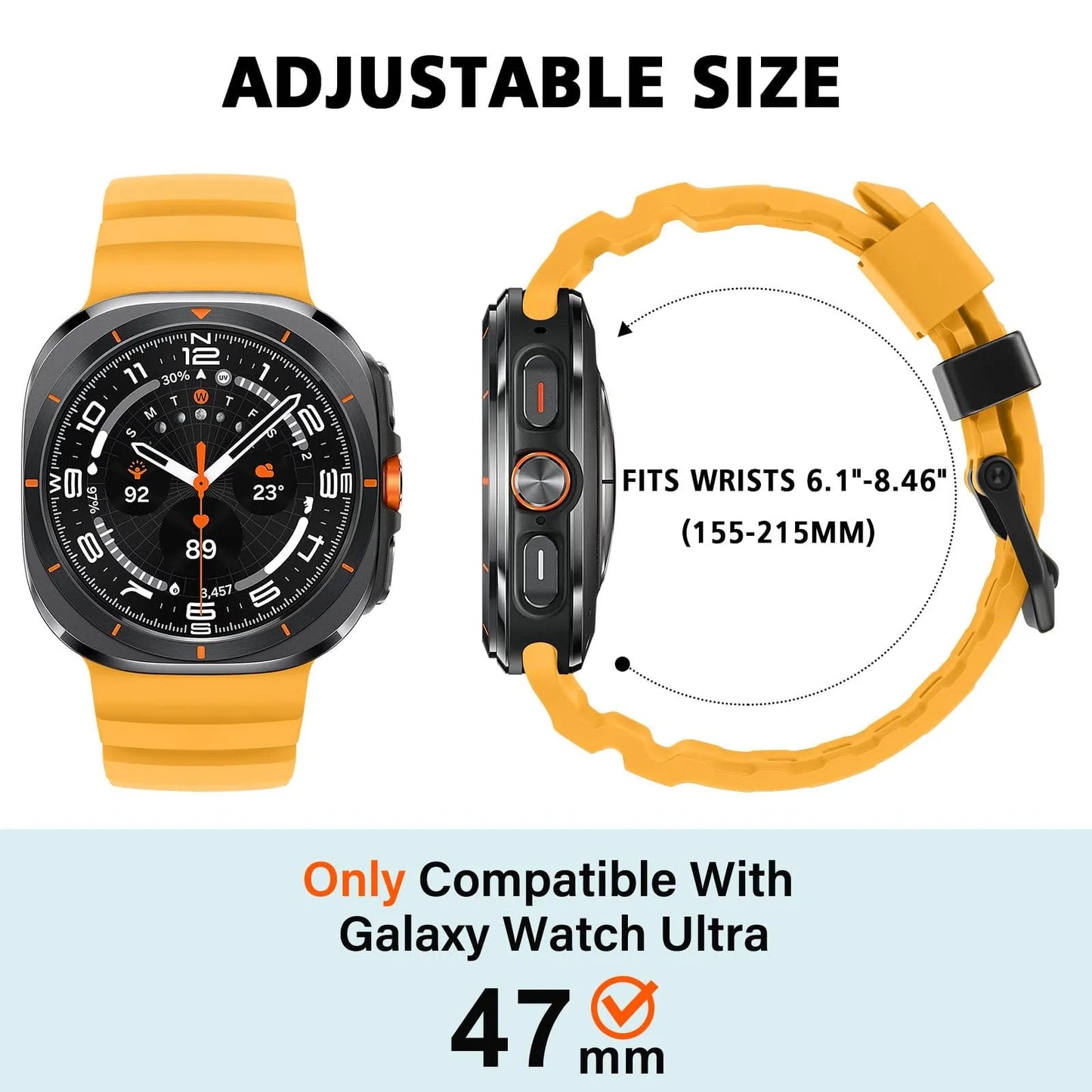 Rugged Silicone Sport Band for Galaxy Watch 20mm – No-Gap Fit, Waterproof Dewell X