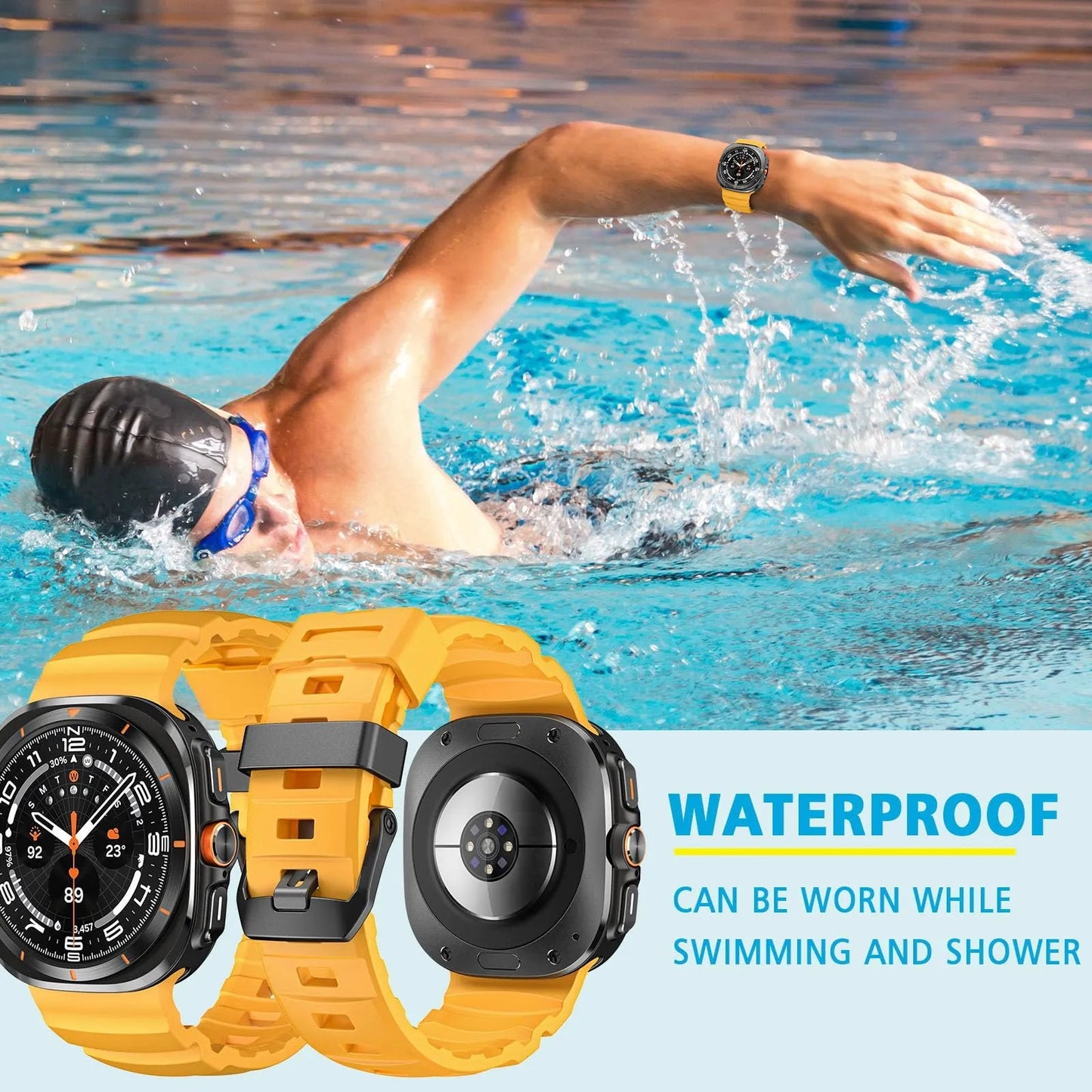 Rugged Silicone Sport Band for Galaxy Watch 20mm – No-Gap Fit, Waterproof Dewell X