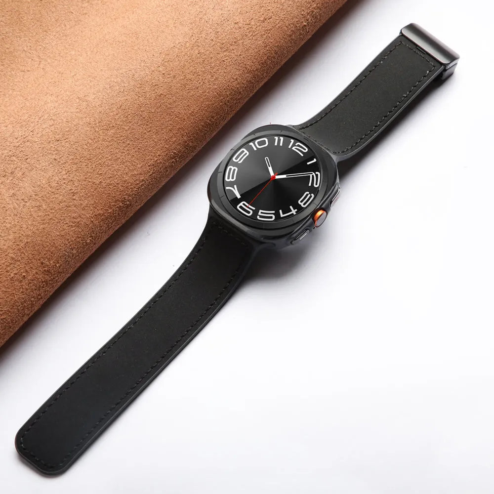 Magnetic Leather & Silicone Band for Samsung Galaxy Watch Ultra Dewell X