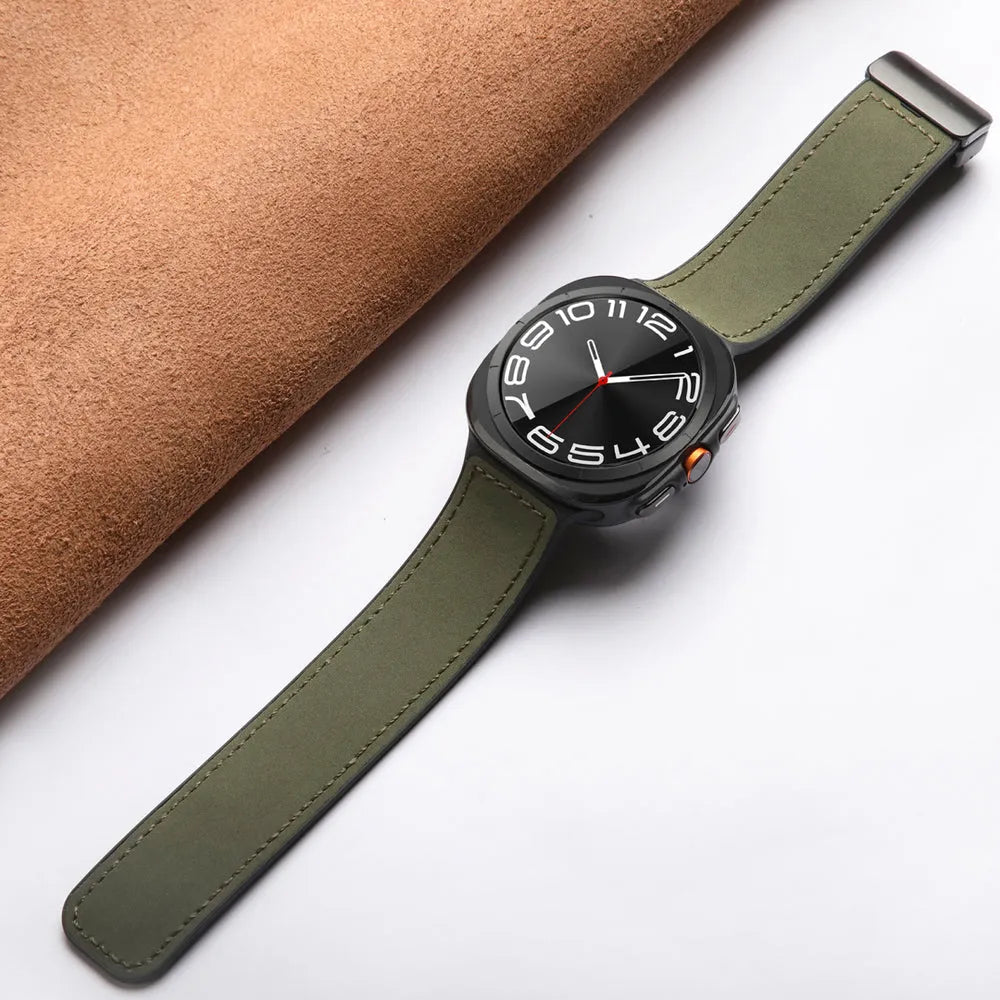 Magnetic Leather & Silicone Band for Samsung Galaxy Watch Ultra Dewell X