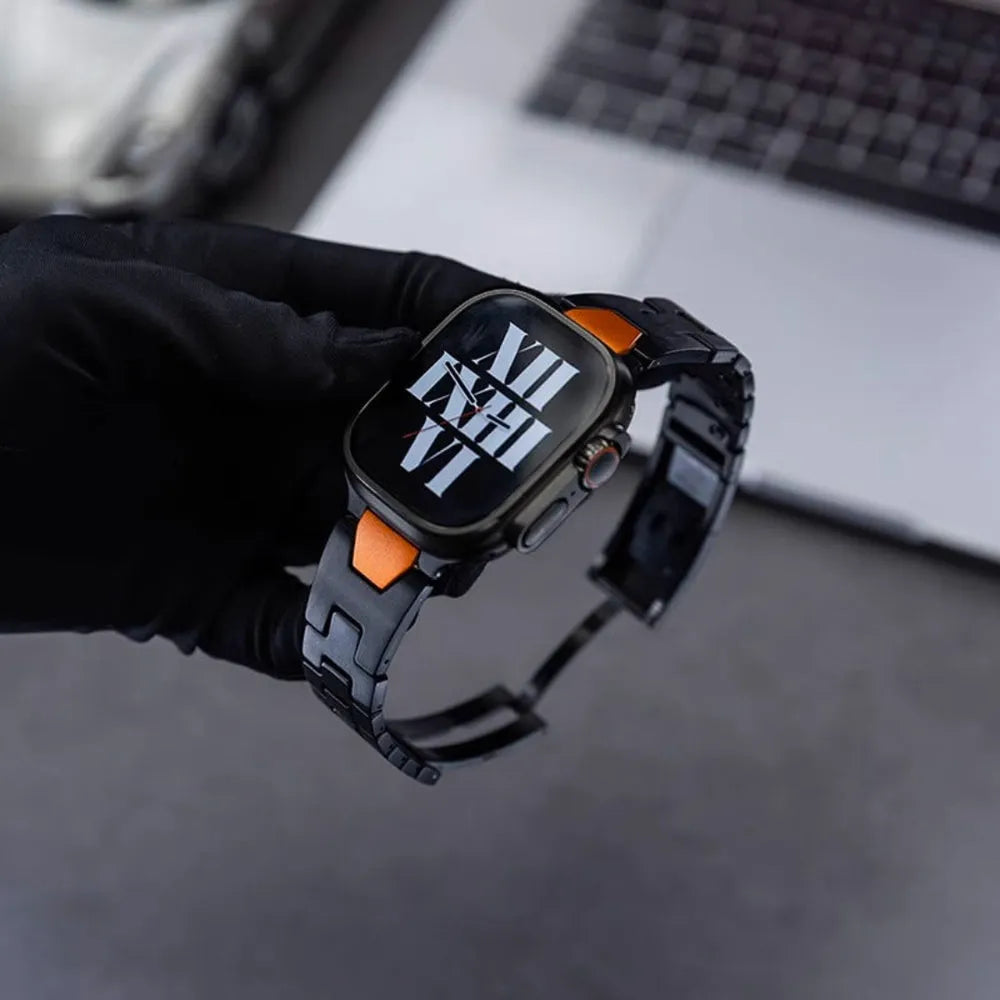 Grand H Titanium Orange Modular Band for Apple Watch 44-49mm Dewell X