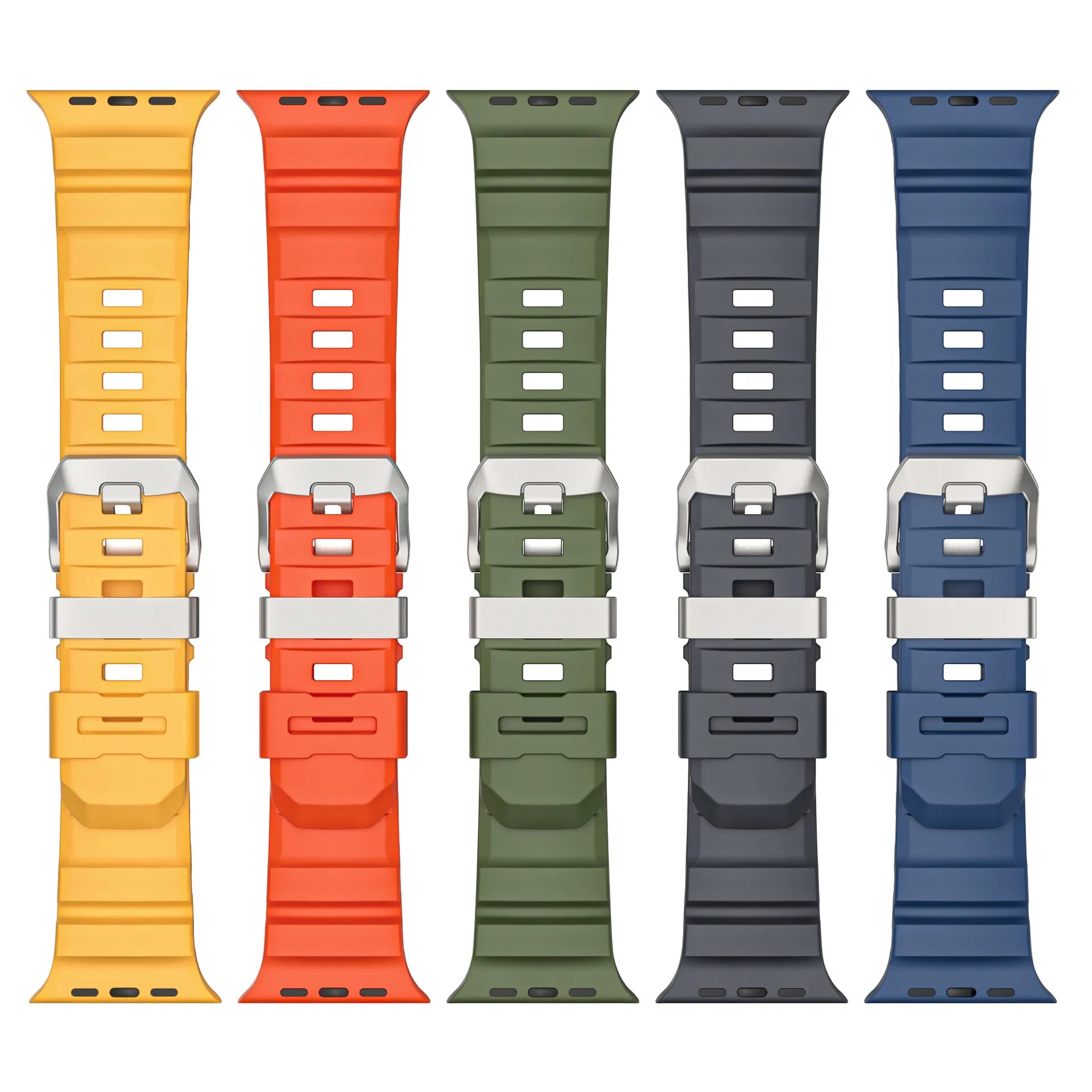 Wild path FKM fluororubber sports strap titanium metal clasp suitable for Apple Watch Ultra 2/1 S10/9/8/7/SE replacement wristband (49mm 45mm 44mm 42mm) Dewell X