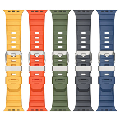 Wild path FKM fluororubber sports strap titanium metal clasp suitable for Apple Watch Ultra 2/1 S10/9/8/7/SE replacement wristband (49mm 45mm 44mm 42mm) Dewell X