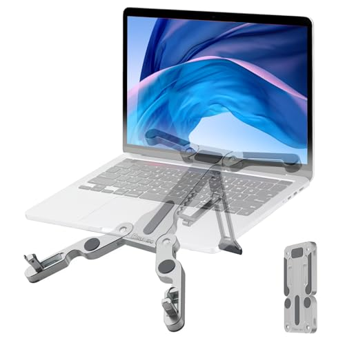 Ultimate 3-in-1 Foldable Workstation: Heavy-Duty Aluminum Stand for Desk Organization & Cooling Dewell X