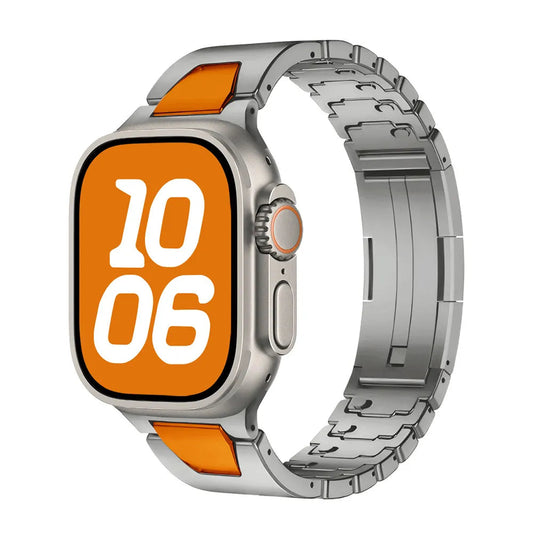 Grand H Titanium Orange Modular Band for Apple Watch 44-49mm Dewell X