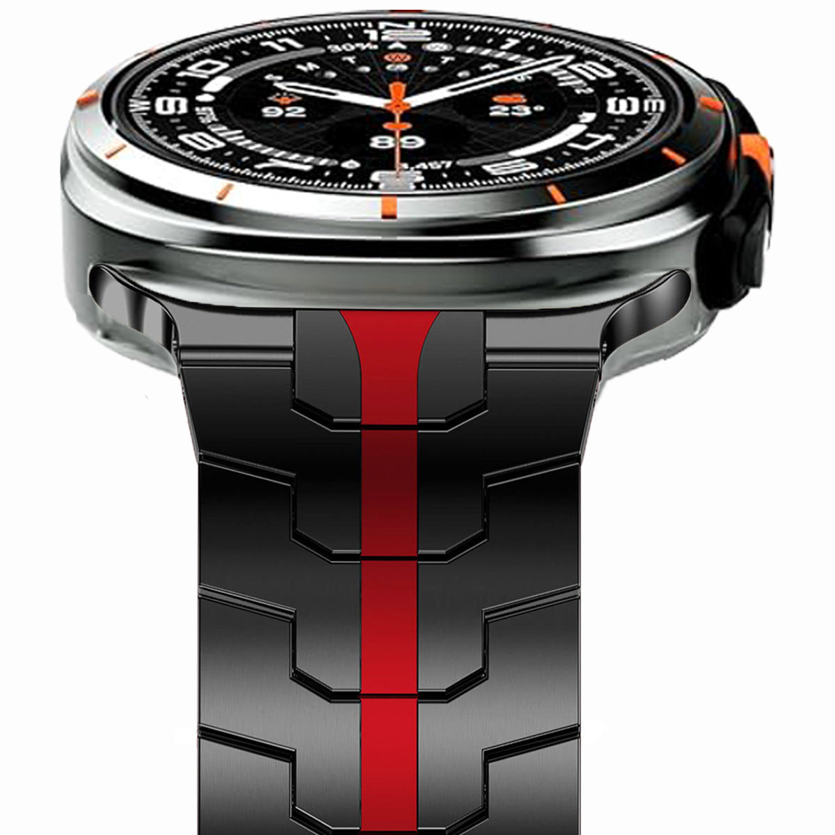 Samsung Watch7 Ultra titanium-colored strap, Iron Man butterfly buckle metal stainless steel strap. Dewell X