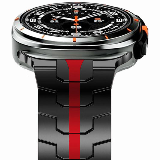 Samsung Watch7 Ultra titanium-colored strap, Iron Man butterfly buckle metal stainless steel strap. Dewell X