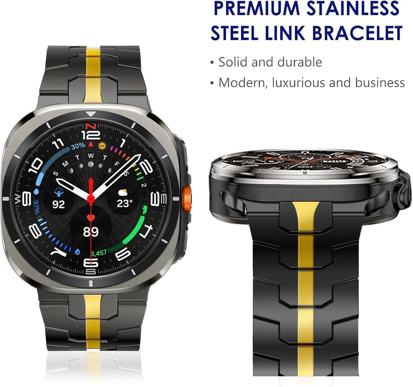 Magnetic Metal Strap for Galaxy Watch 20mm – Stainless Steel & Titanium Dewell X