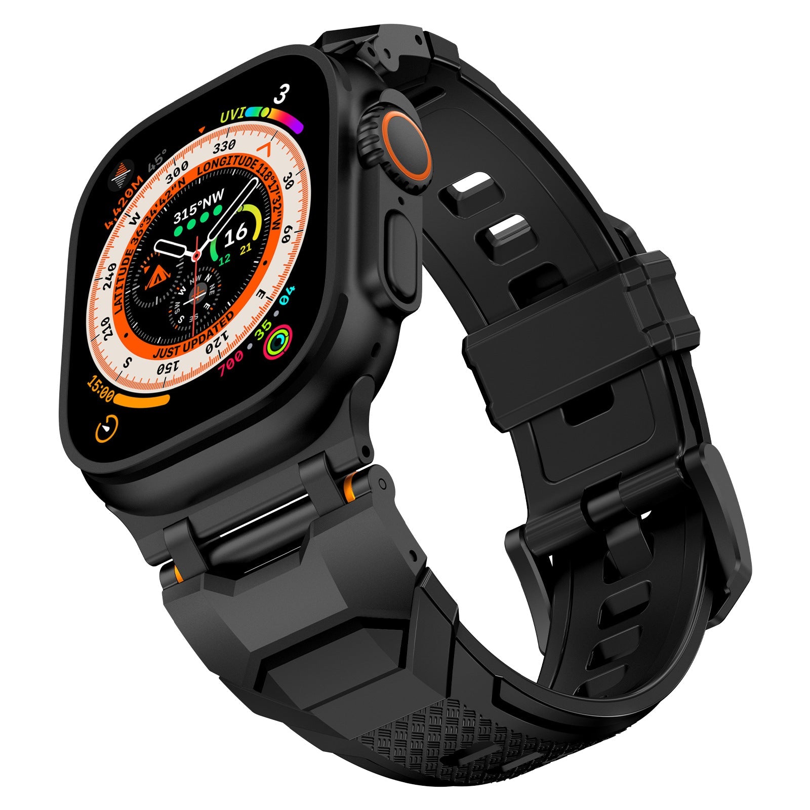 Silicone strap with stainless steel head and Ultra metal end pieces strap Dewell X