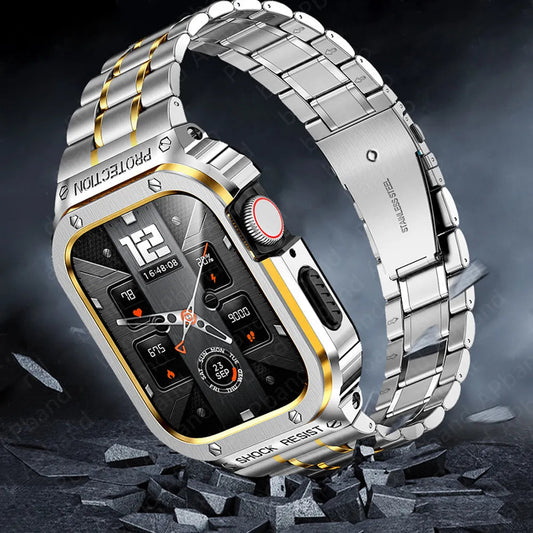 Universally applicable Ultra strap, Apple Watch strap protective case, modified Iron Man stainless steel Dewell X