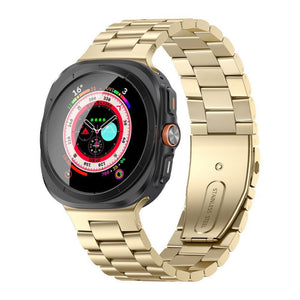 Stainless Steel Metal Band For Galaxy Watch 7 Ultra/8 Ultra Gold Galaxy 7Ultra 8Ultra Dewell X