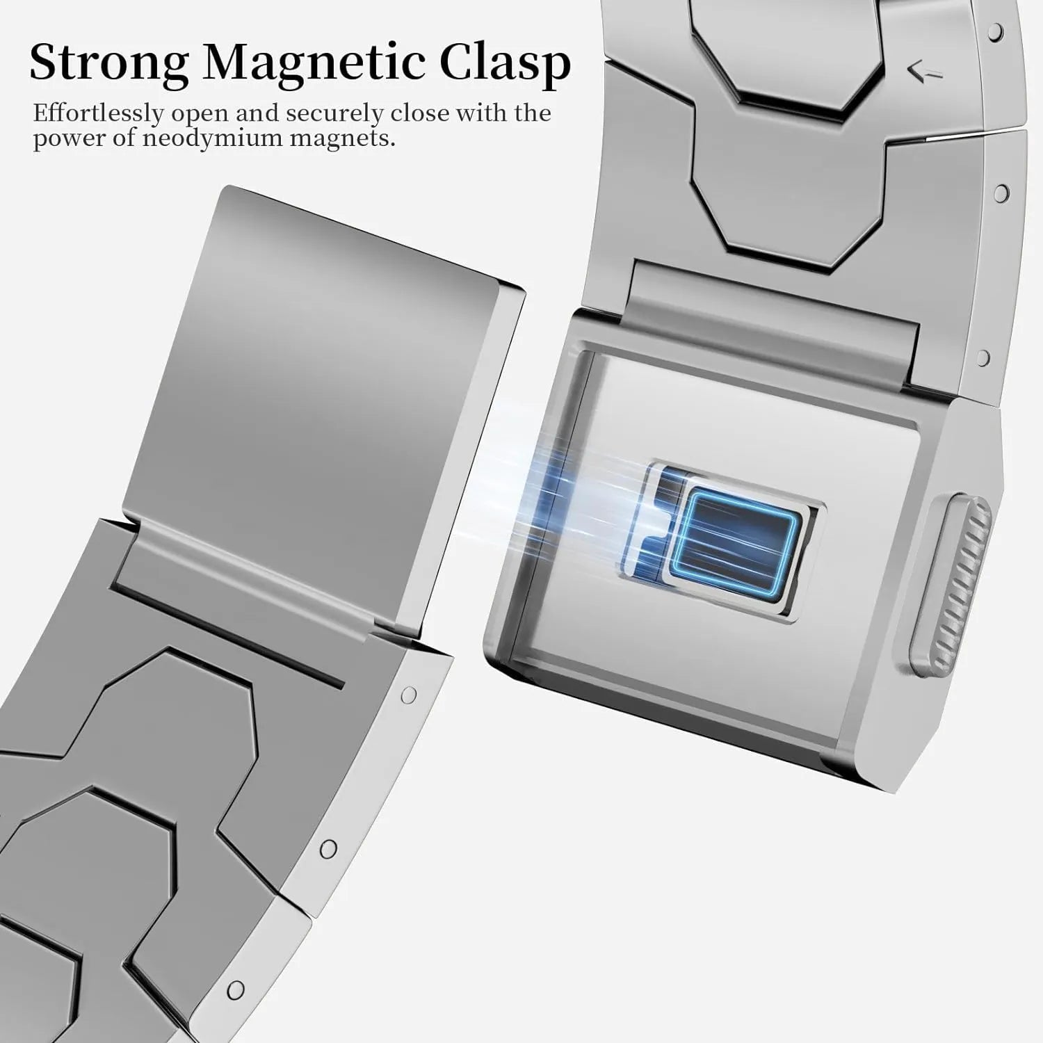 Magnetic Metal Strap for Galaxy Watch 20mm – Stainless Steel & Titanium Dewell X