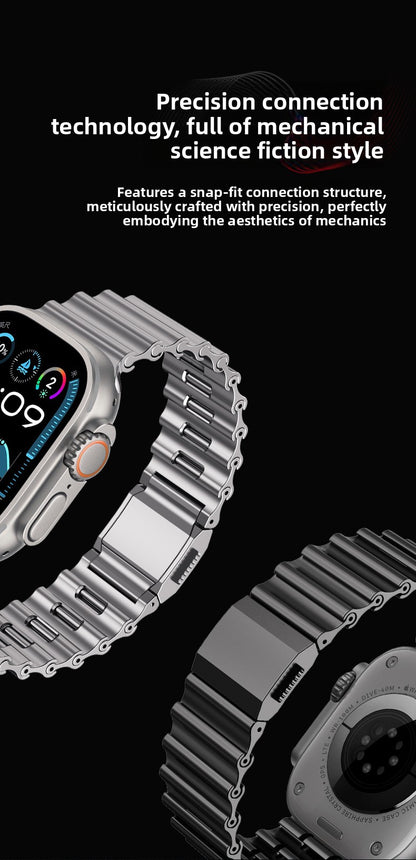 Premium Stainless Steel Ocean Band for Apple Watch - Scratch-Resistant Magnetic Link Bracelet