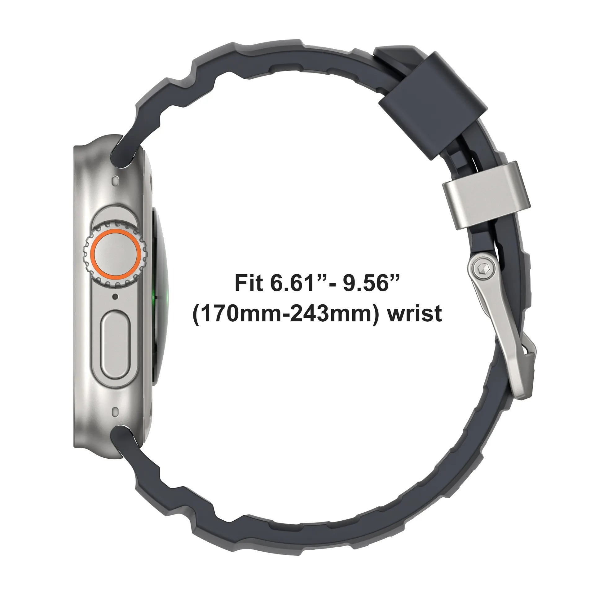 Wild path FKM fluororubber sports strap titanium metal clasp suitable for Apple Watch Ultra 2/1 S10/9/8/7/SE replacement wristband (49mm 45mm 44mm 42mm) Dewell X