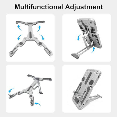 Ultimate 3-in-1 Foldable Workstation: Heavy-Duty Aluminum Stand for Desk Organization & Cooling Dewell X