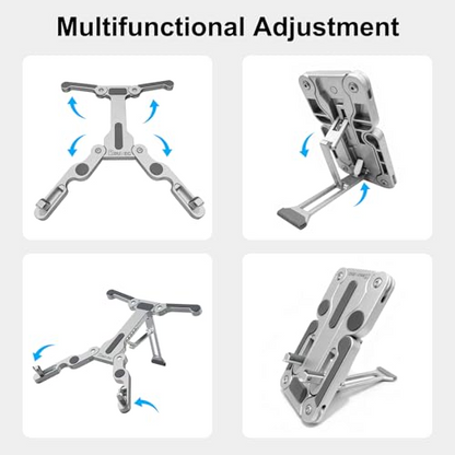 Ultimate 3-in-1 Foldable Workstation: Heavy-Duty Aluminum Stand for Desk Organization & Cooling Dewell X