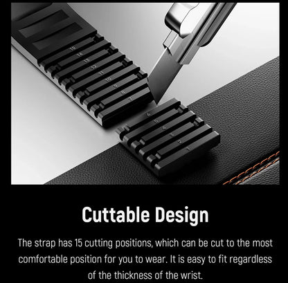 New fluororubber dual press-button watch strap suitable for Apple Watch models 10, 9, 8, 7, 6, 5, SE, Ultra, Series 2, and Series 1 Dewell X