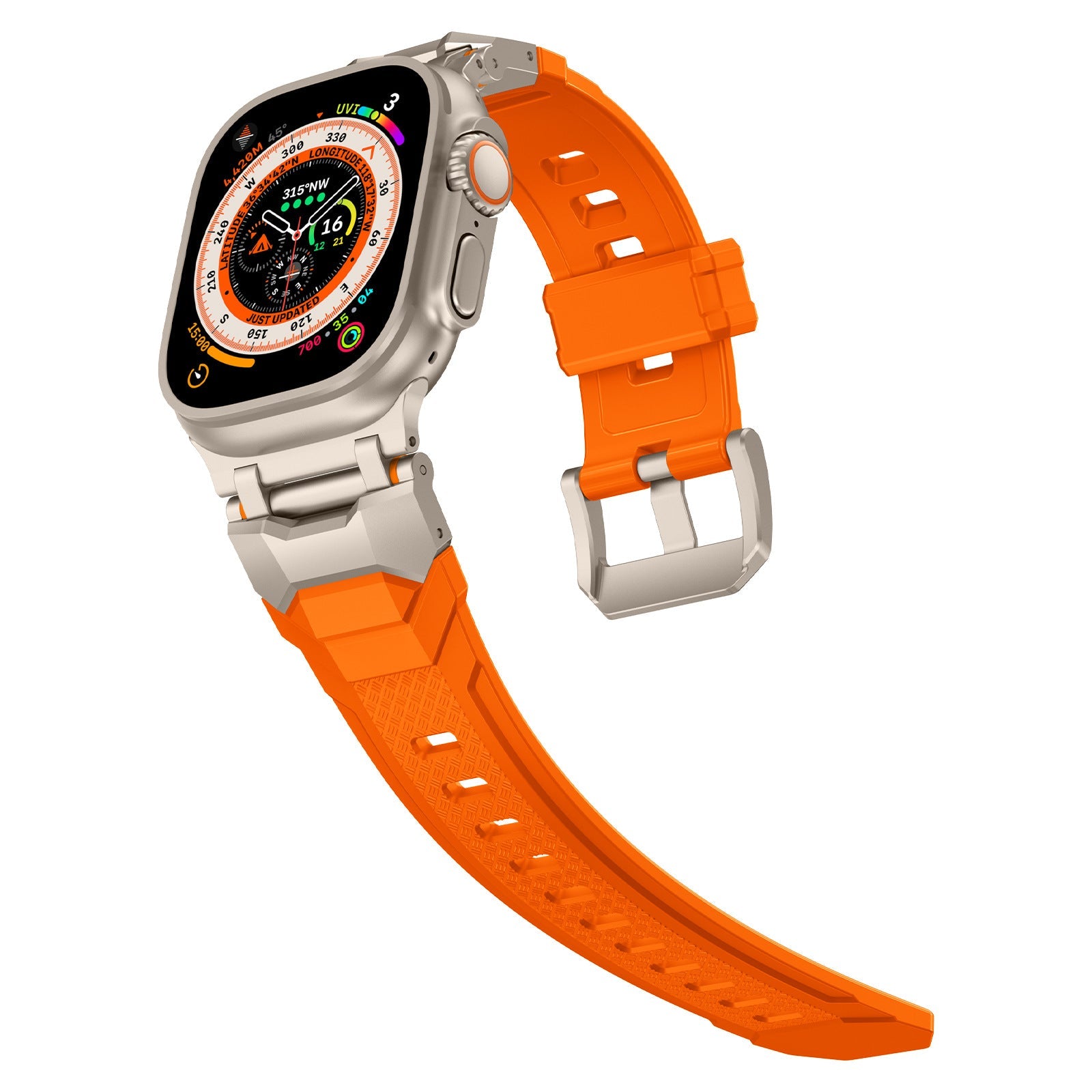 Silicone strap with stainless steel head and Ultra metal end pieces strap Dewell X