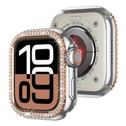 Diamond-Encrusted Apple Watch Case: Compatible with Series 4-9 & SE, Cutout Design Protective Cover Dewell X