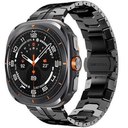 Samsung Watch7 Ultra titanium-colored strap, Iron Man butterfly buckle metal stainless steel strap. Dewell X