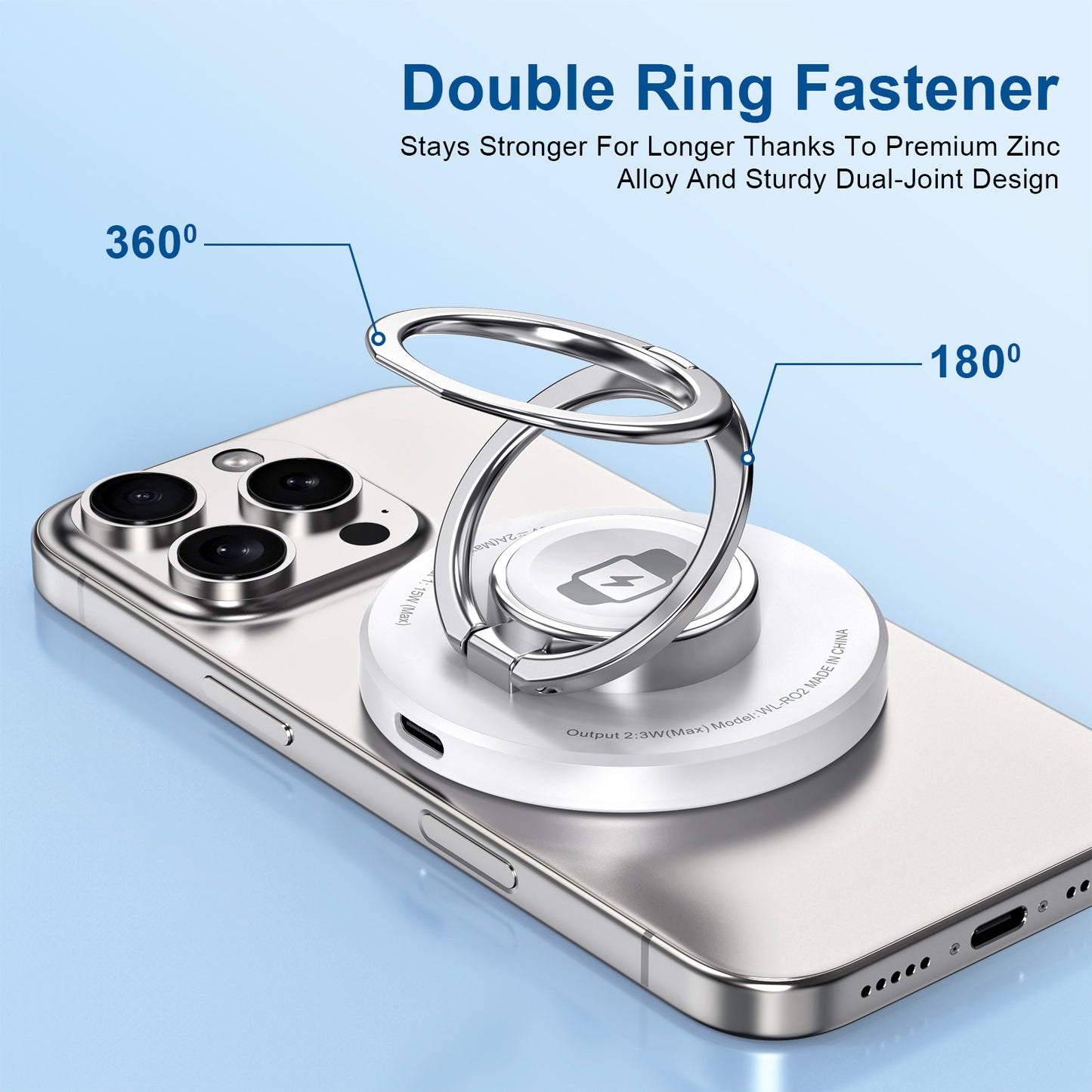 3-in-1 Wireless Charger Ring Stand  Fast, Foldable & Stylish Dewell X
